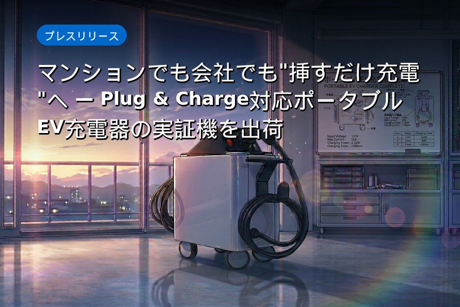 Plug & Charge対応ポータブルEV充電器